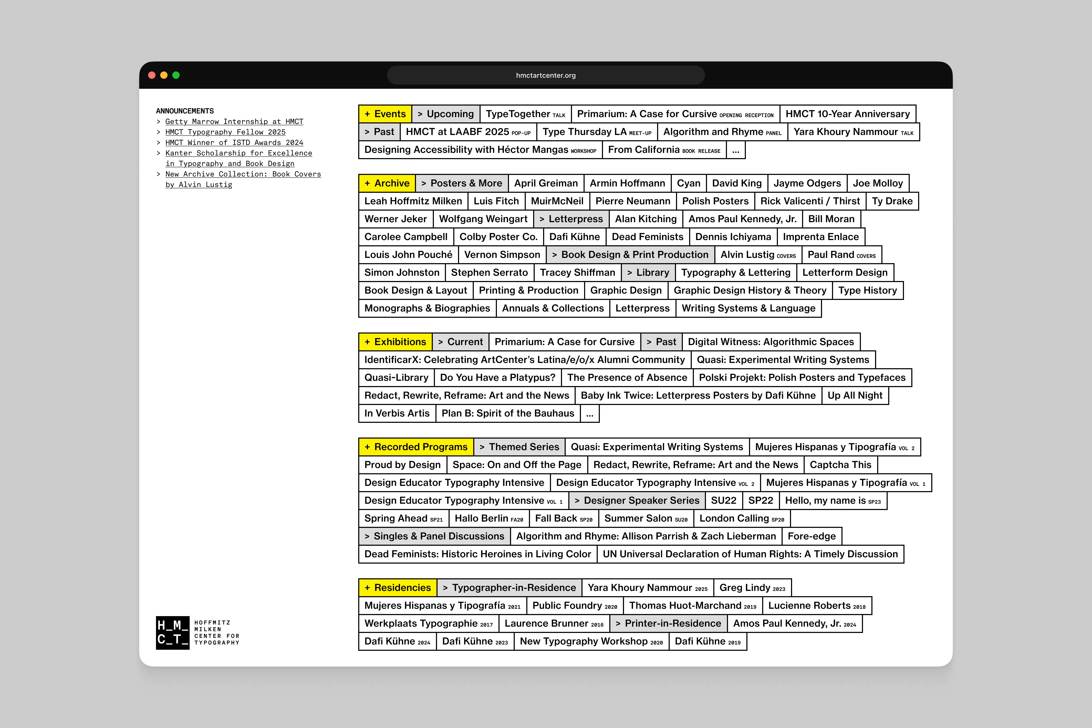 Hoffmitz Milken Center for Typography